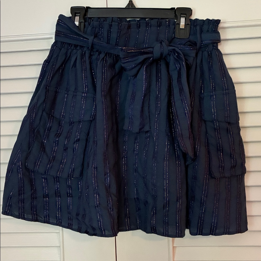 Ramy Brook Navy Striped Women's Skirt